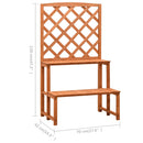 plantestativ med espalier 70x42x120 cm massivt fyrretræ orange