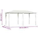 pavillon med stolpeovertræk 2,98x5,3x2,59m 160 g/m² cremefarvet
