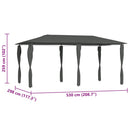 pavillon med stolpeovertræk 2,98x5,3x2,59m 160 g/m² antracitgrå