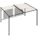 havepavillon med udtrækkeligt tag 3x4x2,3 m 180 g/m² creme