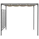 pavillon med sammenrulleligt tag 3x4x2,3 cm 180 g/m² gråbrun