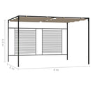 pavillon med sammenrulleligt tag 3x4x2,3 cm 180 g/m² gråbrun