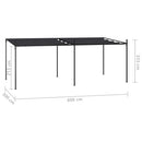 havepavillon med udtrækkeligt tag 600x300x233 cm antracitgrå