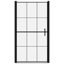 brusedør 100x178 cm hærdet glas sort