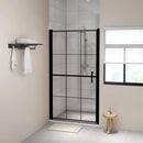 brusedør 100x178 cm hærdet glas sort