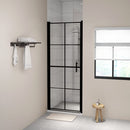 brusedør 81x195 cm hærdet glas sort