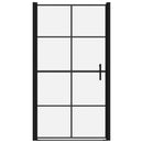 brusedør 100x178 cm hærdet glas sort