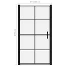 brusedør 100x178 cm hærdet glas sort