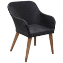 udendørs spisebordssæt 7 dele med hynder polyrattan sort