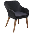 udendørs spisebordssæt 9 dele med hynder polyrattan sort
