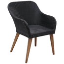 udendørs spisebordssæt 9 dele med hynder polyrattan sort
