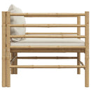 havesofa med cremehvide hynder bambus