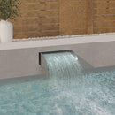 havespringvand med LED-lys 45x34x14 cm rustfrit stål 304
