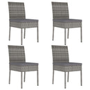havestole 4 stk. polyrattan grå