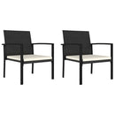 spisebordsstole til haven 2 stk. polyrattan sort
