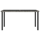havebord 140x70x73 cm polyrattan grå