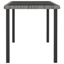 havebord 140x70x73 cm polyrattan grå