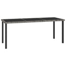 havebord 180x70x73 cm polyrattan grå