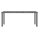 havebord 180x70x73 cm polyrattan grå