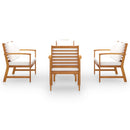 loungesæt til haven 5 dele med hynde massivt akacietræ