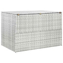opbevaringskasse til haven 150x100x100 cm polyrattan lysegrå