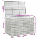 opbevaringskasse til haven 150x100x100 cm polyrattan lysegrå