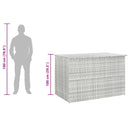 opbevaringskasse til haven 150x100x100 cm polyrattan lysegrå