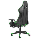 drejelig gamingstol med fodstøtte PVC grøn