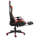 drejelig gamingstol med fodstøtte PVC rød