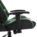 gamingstol kunstlæder sort og grøn
