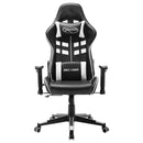 gamingstol kunstlæder sort og hvid