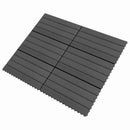 Terrasse Flise 6 pcs Sort 60 x 30 cm WPC