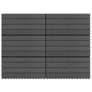 Terrasse Flise 6 pcs Sort 60 x 30 cm WPC