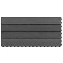 Terrasse Flise 6 pcs Sort 60 x 30 cm WPC