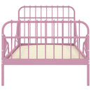 udvideligt sengestel 80x130/200 cm metal pink