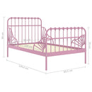 udvideligt sengestel 80x130/200 cm metal pink
