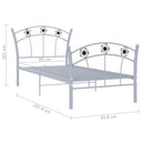 sengestel 90x200 fodbolddesign metal grå