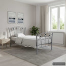 sengestel 90x200 fodbolddesign metal grå