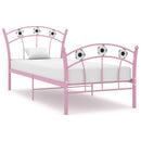 sengestel 90x200 fodbolddesign metal pink