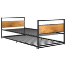 sengeramme med udtræk 90x200 cm metal sort