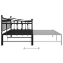 sengestel til udtræksseng 90x200 cm metal sort