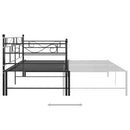 sengestel til udtræksseng 90x200 cm metal sort