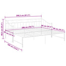 sengestel til udtræksseng 90x200 cm metal hvid