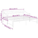 sengestel til udtræksseng 90x200 cm metal hvid