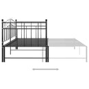 sengestel til udtræksseng 90x200 cm metal sort