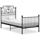 sengestel 90x200 cm metal sort