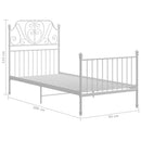 sengestel 90x200 cm metal hvid