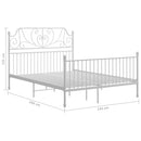 sengestel 140x200 cm metal hvid