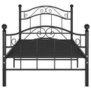 sengestel sort metal 90 x 200 cm