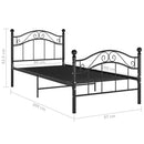 sengestel sort metal 90 x 200 cm
